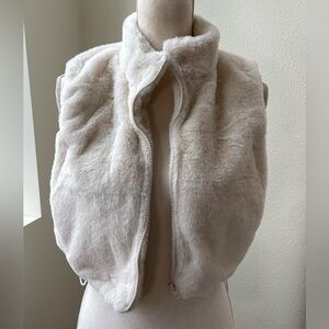 Women's White Faux Fur Vest